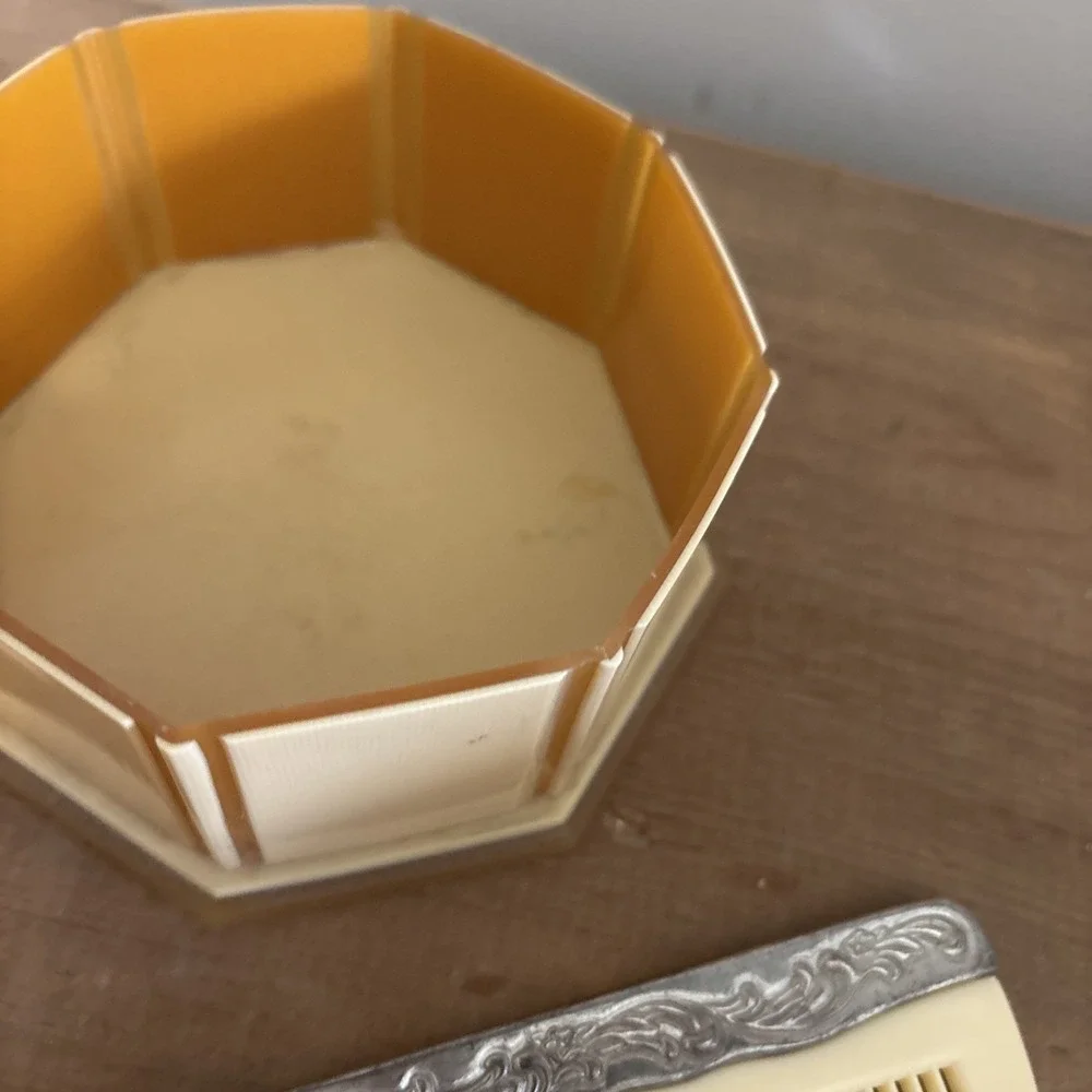 Vintage octagonal celluloid vanity Set